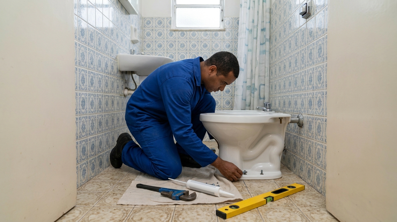 Instalação de vaso sanitário residencial em Sorocaba‑SP